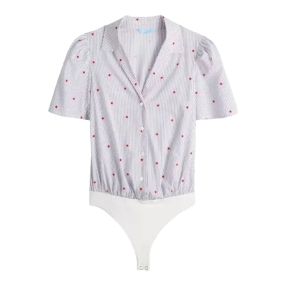 Draper James RSVP Stars Print Bodysuit Shirt Large - Picture 2 of 7